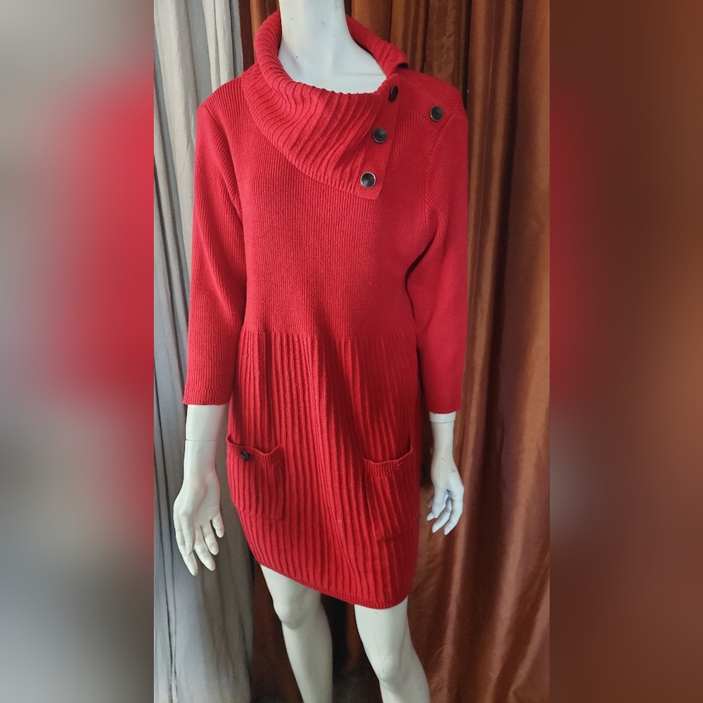 Red sweater dress